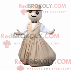 Beige Petanque Ball mascot...