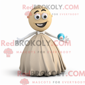 Beige Petanque Ball maskot...