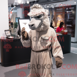 Grå Camel-maskotdraktfigur...