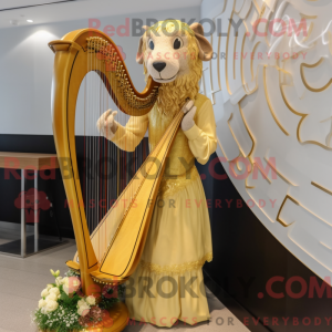 Gold Celtic Harpe maskot...