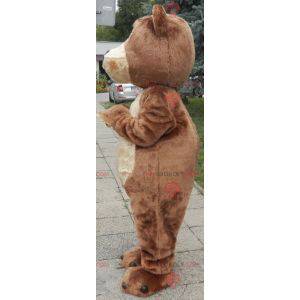 Mascotte orso marrone e beige morbido e carino - Redbrokoly.com