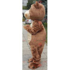 Mascotte d'ours marron et beige doux et mignon - Redbrokoly.com