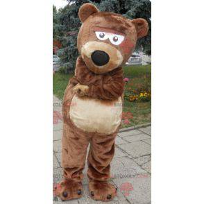 Mascotte orso marrone e beige morbido e carino - Redbrokoly.com