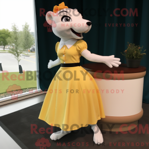 Cream Weasel mascot costume...