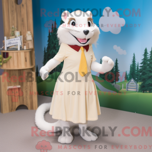 Cream Weasel maskot kostume...