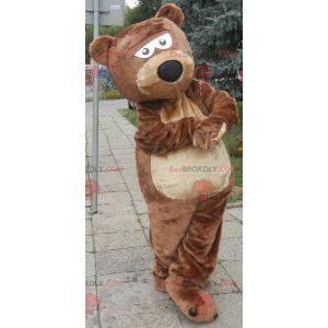 Mascota oso marrón y beige suave y lindo - Redbrokoly.com