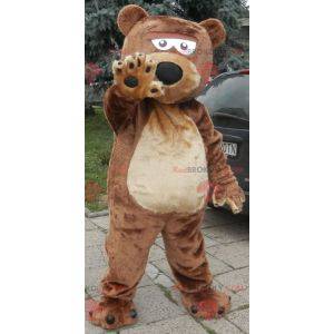 Mascotte d'ours marron et beige doux et mignon - Redbrokoly.com