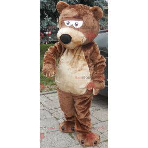 Mascote urso marrom e bege macio e fofo - Redbrokoly.com