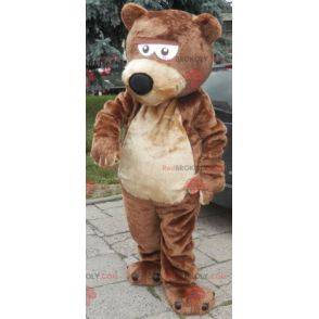 Blød og sød brun og beige bjørnemaskot - Redbrokoly.com