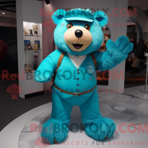 Turkis Bjørn maskot kostume...