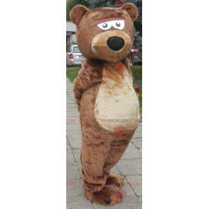 Mascotte orso marrone e beige morbido e carino - Redbrokoly.com