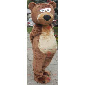 Mascotte orso marrone e beige morbido e carino - Redbrokoly.com