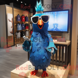 Blauwe haan mascotte...