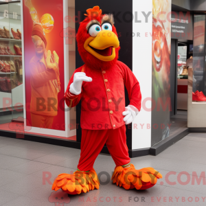 Rød Tandoori kylling maskot...