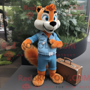 Orange Skunk maskot kostume...