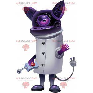 Mascotte de chat violet de robot futuriste - Redbrokoly.com