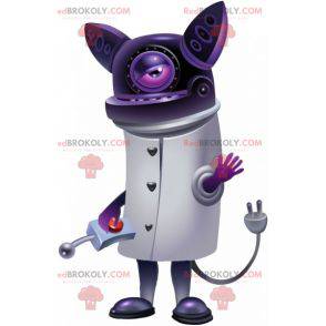 Robô futurista mascote gato roxo - Redbrokoly.com