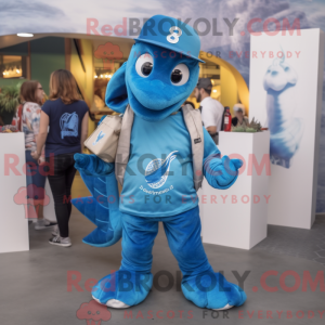 Mascotte d hippocampe bleu...