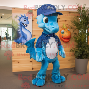Blue Seahorse maskot...