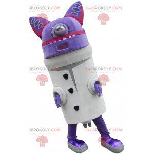 Futuristisk robotlila kattmaskot - Redbrokoly.com