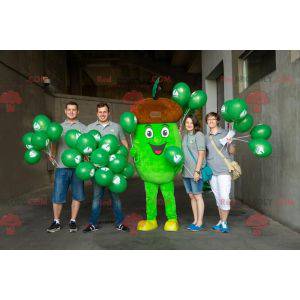 Mascotte de gland marron et vert géant. Costume de gland -