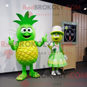 Limegrøn aas maskot kostume...