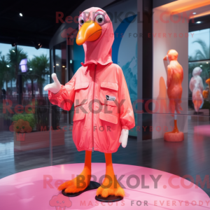 Peach Flamingo mascot...