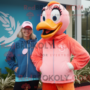 Peach Flamingo maskot...