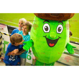 Giant brown and green acorn mascot. Acorn costume -