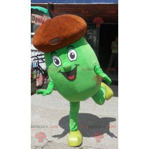 Mascota gigante de bellota marrón y verde. Disfraz de bellota -