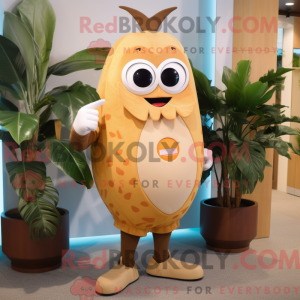 Tan Mango mascot costume...
