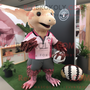 Pink Pangolin maskot...