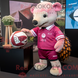 Pink Pangolin maskot...