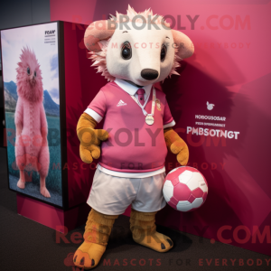 Pink Pangolin maskot...