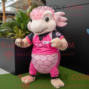 Pink Pangolin maskot...