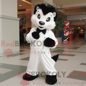 Hvid Skunk maskot kostume...