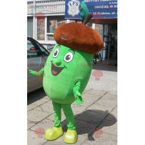 Giant brown and green acorn mascot. Acorn costume -