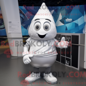 Fantasia de mascote de Silver Squash com calção e boné - Mascotes de squash - REBROKO_231887 - RedBrokoly.com