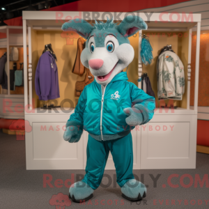 Teal Esel Maskottchen...