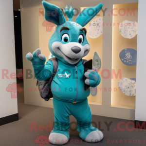Postava maskota Teal Donkey...