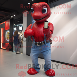 Red Snake maskotdraktfigur...