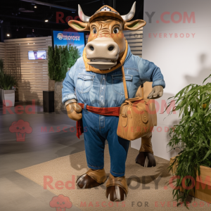 Tan Bull maskotdraktfigur...