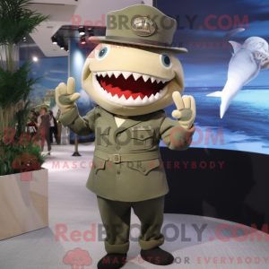 Olive Shark Maskottchen...
