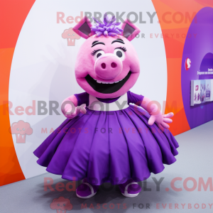 Purple Sow-maskotdraktfigur...