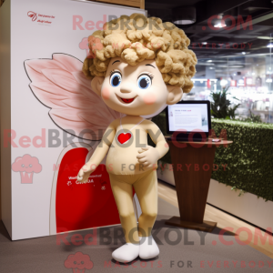Beige Amor maskot kostume...