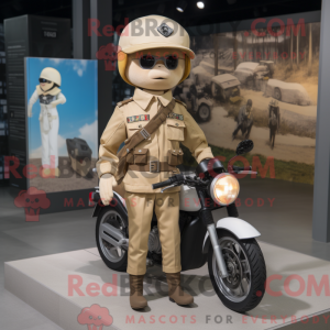 Beige Army Soldier maskot...