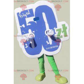 Mascotte del numero 50 blu bianco e verde - Redbrokoly.com