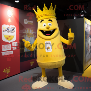 Gul konge maskot kostyme...