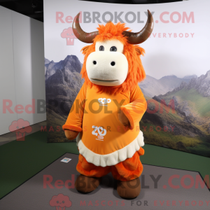 Orange Yak-maskotdraktfigur...