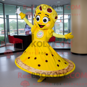 Yellow Pizza mascot costume...